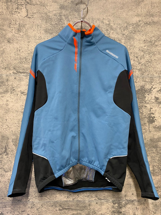 IV503 シマノ SHIMANO 長袖 サイクルジャージ 水色 黒 L 裏起毛