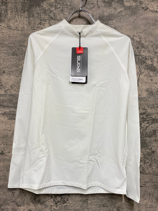 IW934 スキンズ SKINS DNAmic Force 長袖 ベースレイヤー M ホワイト 裏起毛