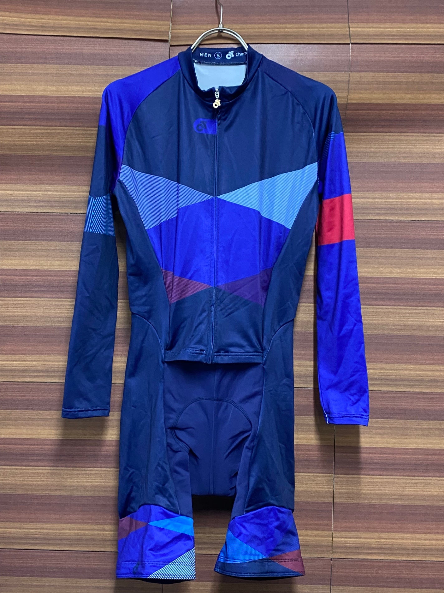 IV085 チャンピオンシステム championsystem 長袖 ワンピース エアロジャージ 青 S 裏起毛