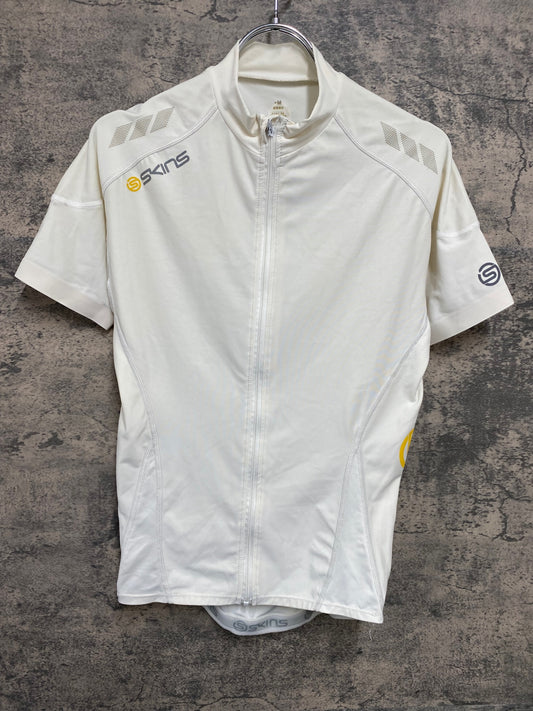 JB513 スキンズ SKINS 半袖 サイクルジャージ 白 M