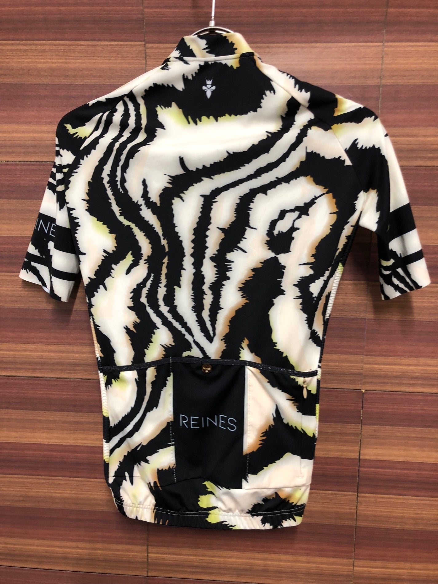 IR075 REINES 半袖 サイクルジャージ 白 黒 ゼブラ レディース XS