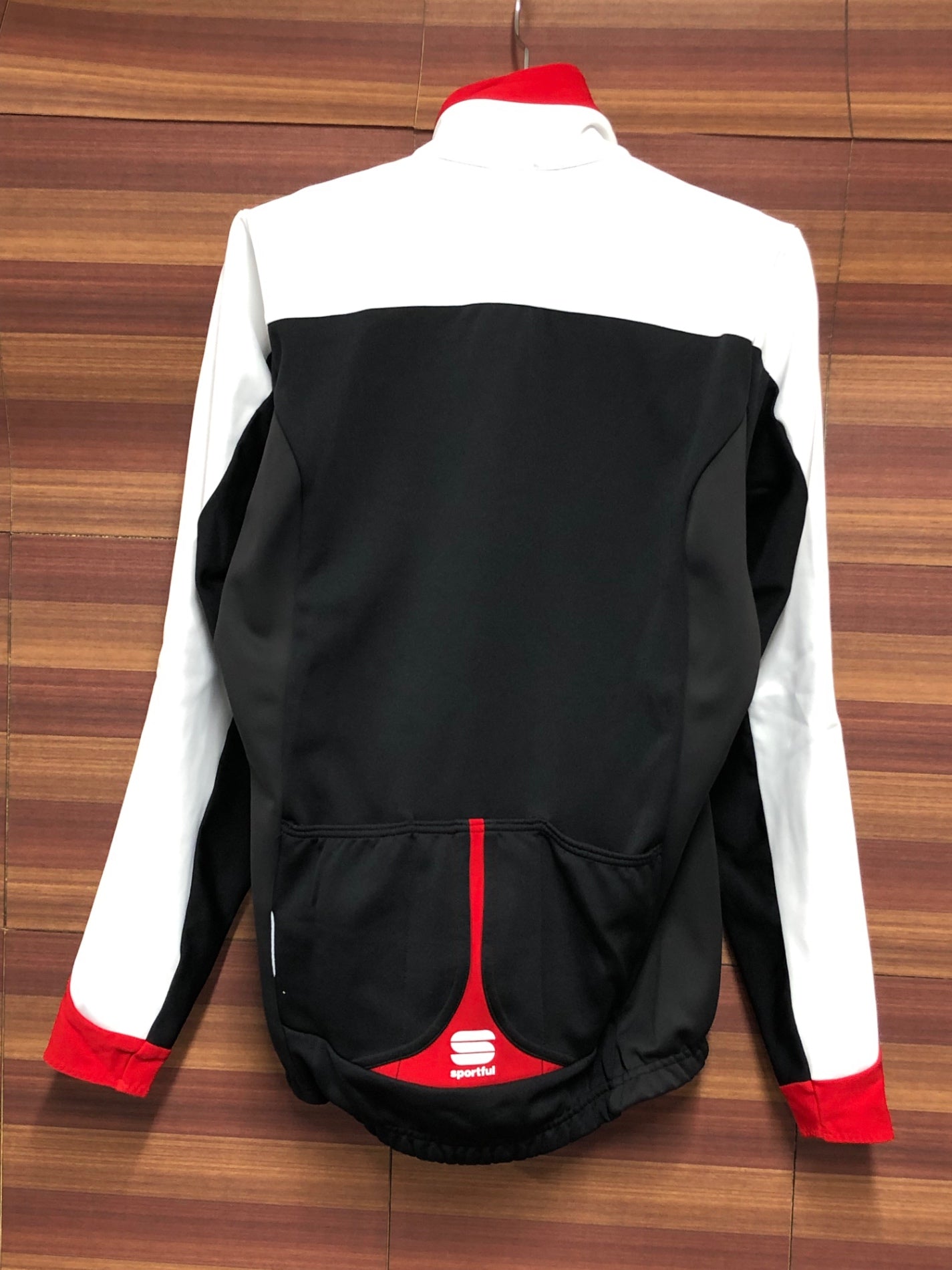 IS298 スポーツフル Sportful 長袖 サイクルジャケット 白 黒 S 裏起毛