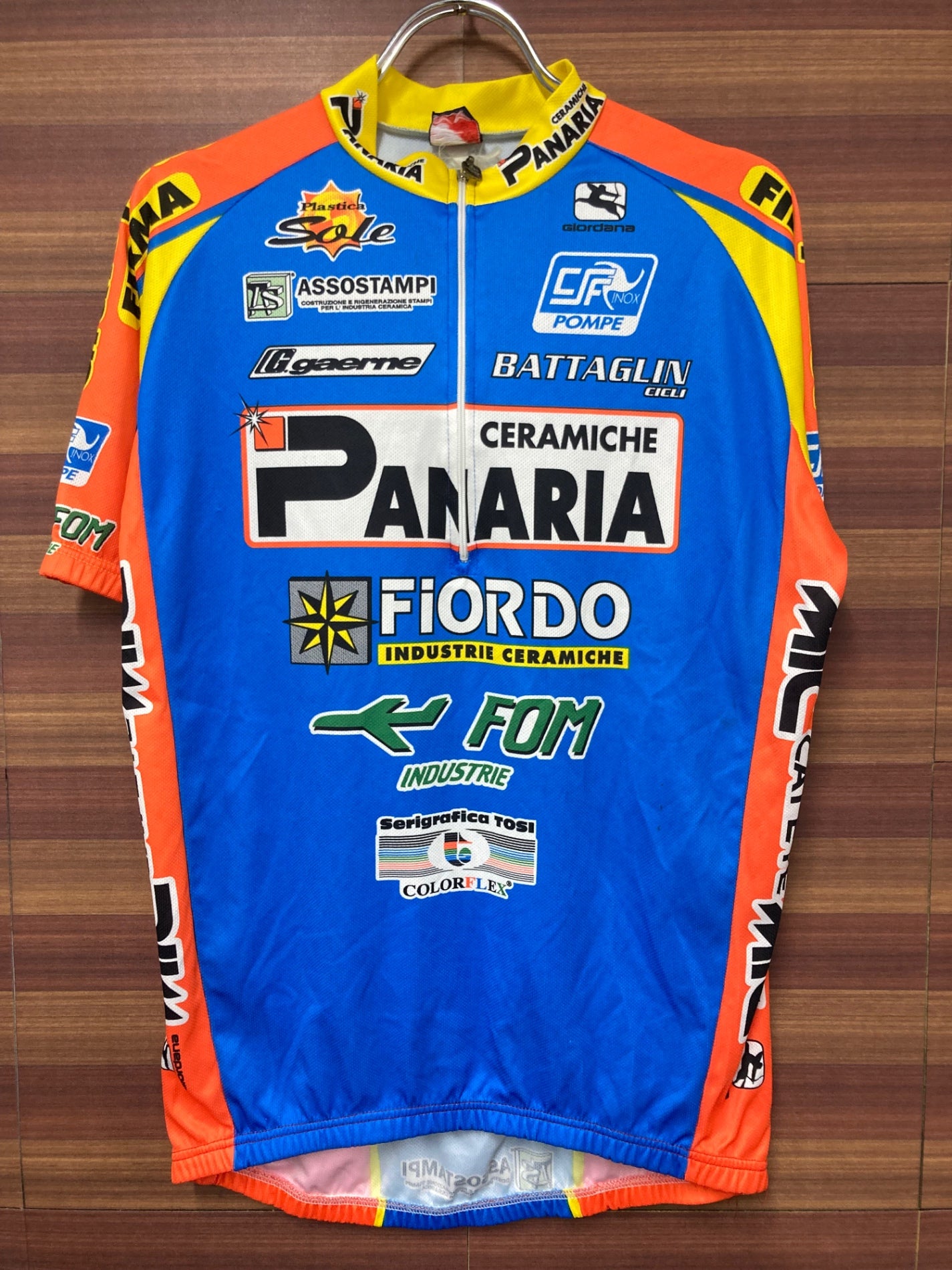 HZ372 ジョルダーナ Giordana 半袖サイクルジャージ 青 CERAMICHE PANARIA サイズ不明