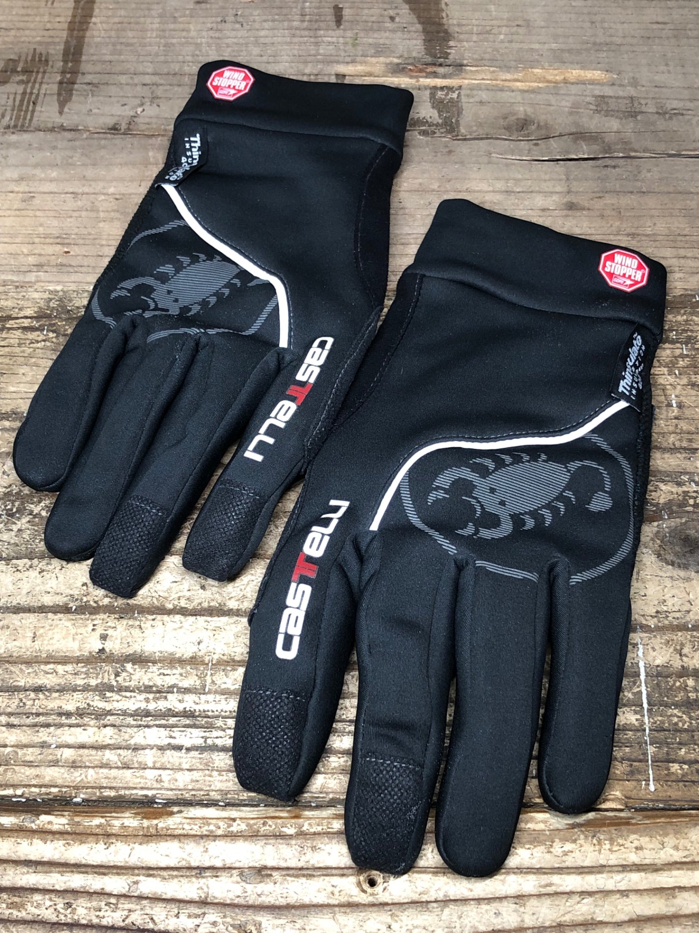 JC155 カステリ CASTELLI 長指 グローブ 黒 M 裏起毛