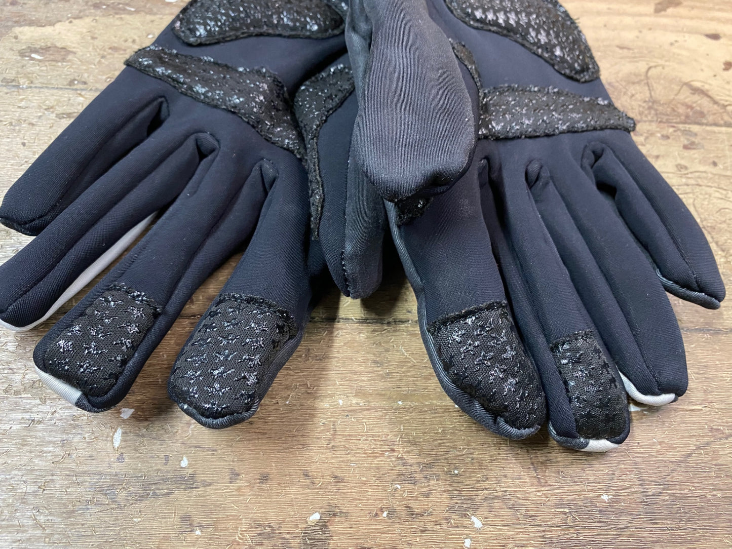 IH175 アソス assos EARLY WINTER GLOVES 長指 グローブ 黒 白 L 裏起毛