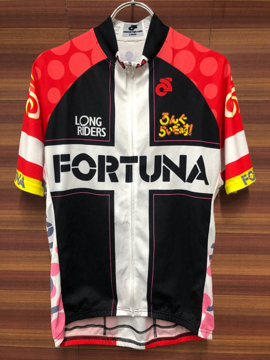 IT002 チャンピオンシステム Champion System 半袖 サイクルジャージ 赤 白 黒 L ろんぐらいだぁす！ FORTUNA 痛ジャージ ※タグカット