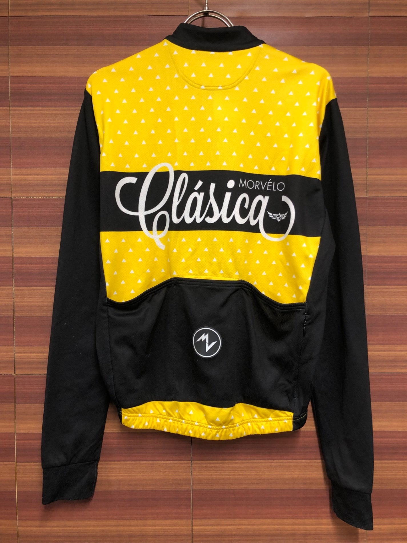 IO744 モルベロ MORVELO 長袖 サイクルジャージ 黒 黄 S 裏起毛