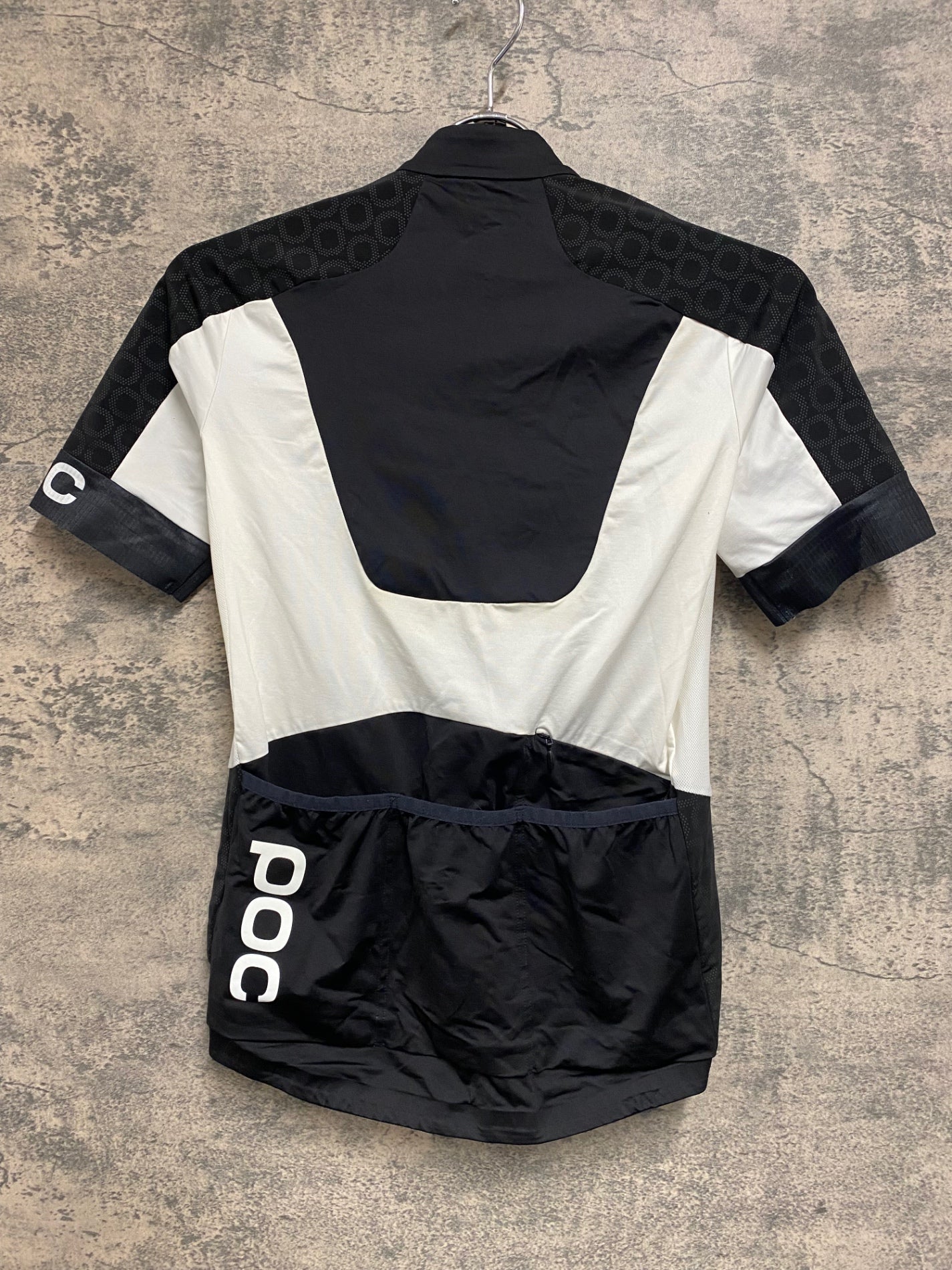 JD143 ポック POC 半袖サイクルジャージ 白黒 S
