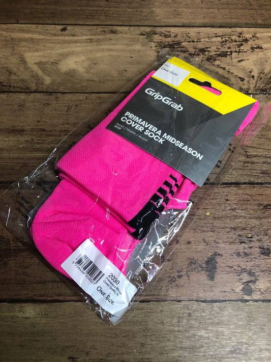 IE895 グリップグラブ Grip Grab PRIMAVERA MIDSEASON COVER SOCK サイクルソックス ピンク ワンサイズ 未使用