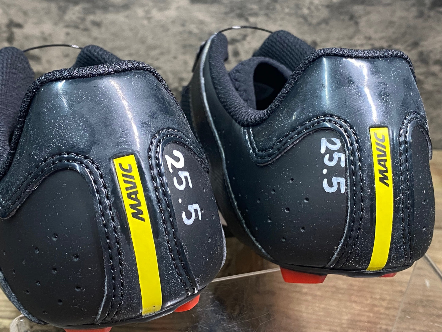 JC691 未使用品 マヴィック MAVIC COSMIC ELITE ビンディングシューズ 黒白 EU40 2/3 SPDアタッチメント ペン字あり
