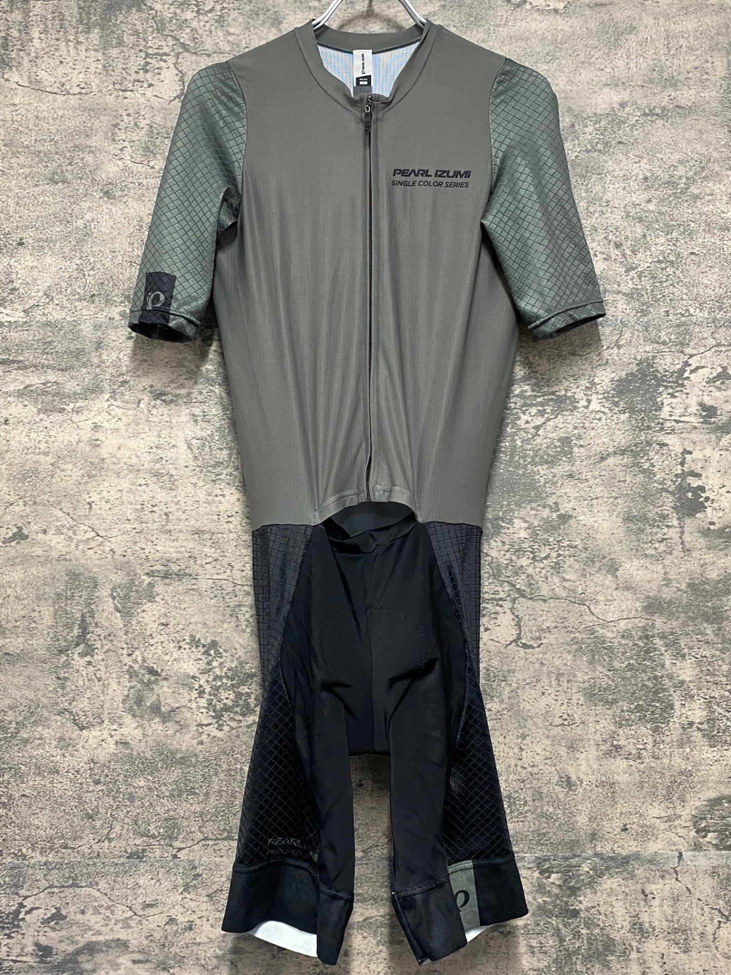 JA247 パールイズミ PEARL iZUMi 半袖 ワンピース オリーブ 黒 L SINGLE COLLAR SERIES