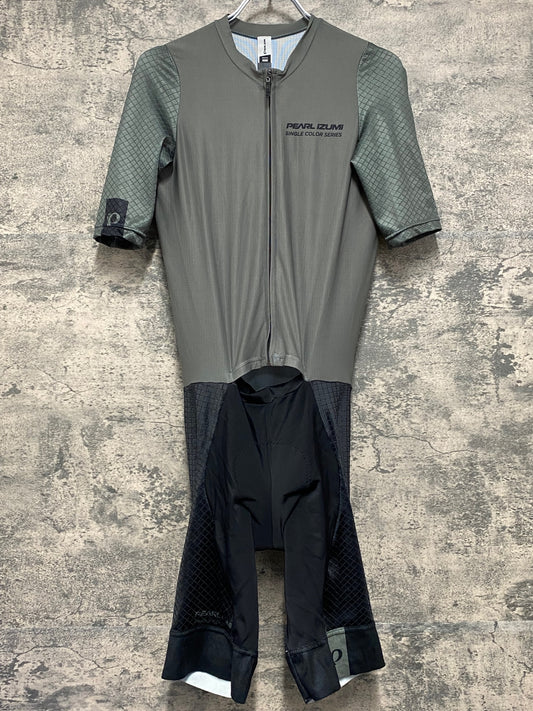 JA247 パールイズミ PEARL iZUMi 半袖 ワンピース オリーブ 黒 L SINGLE COLLAR SERIES