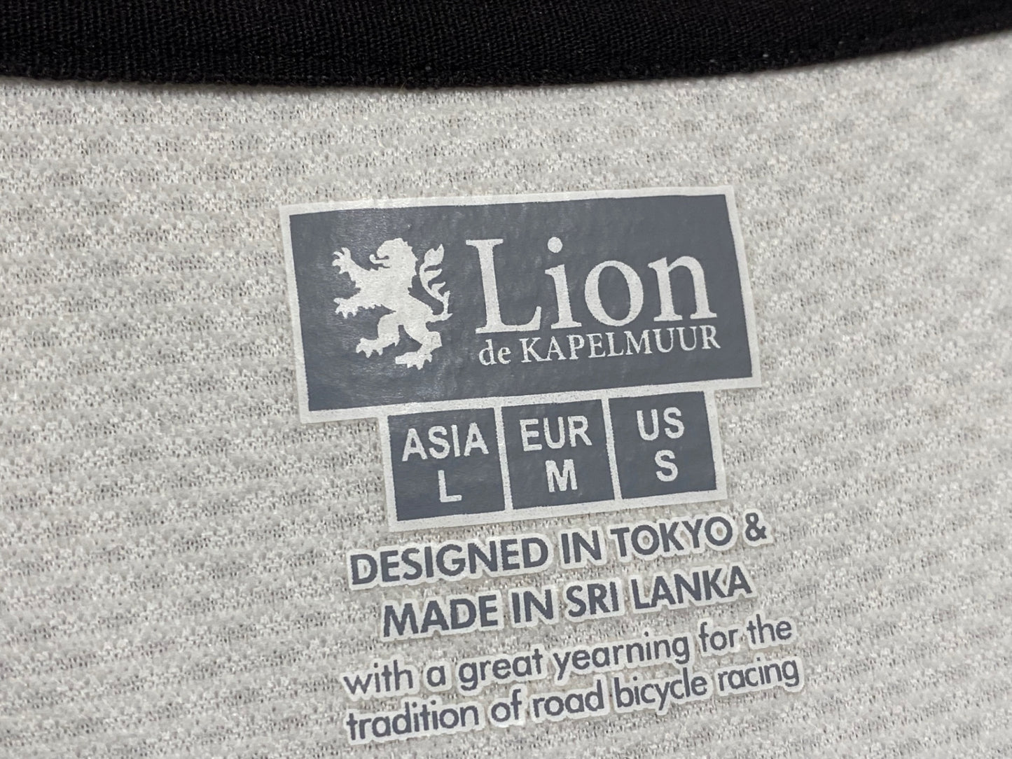 JB701 リオンドカペルミュール Lion de KAPELMUUR 半袖 サイクルジャージ 白 黒 L