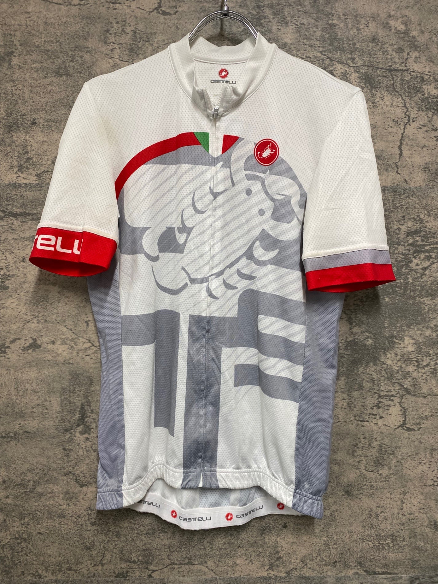 JC780 カステリ CASTELLI 半袖 サイクルジャージ 白 グレー L