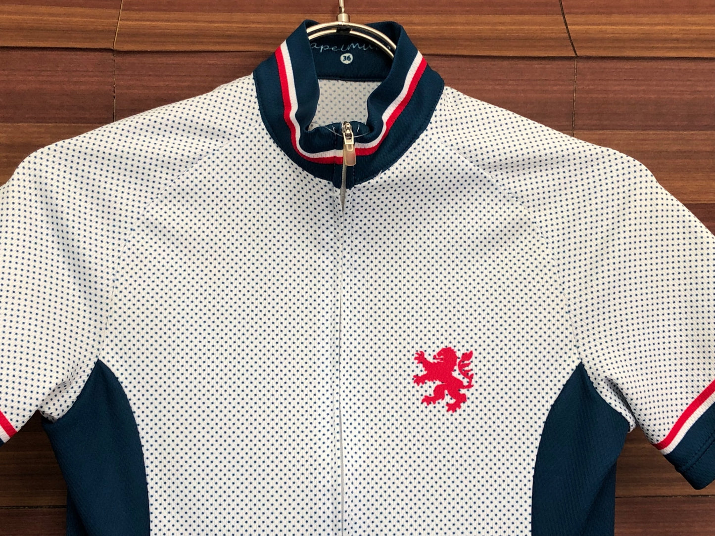 IR909 カペルミュール KAPELMUUR 半袖 サイクルジャージ 白 ドット 36