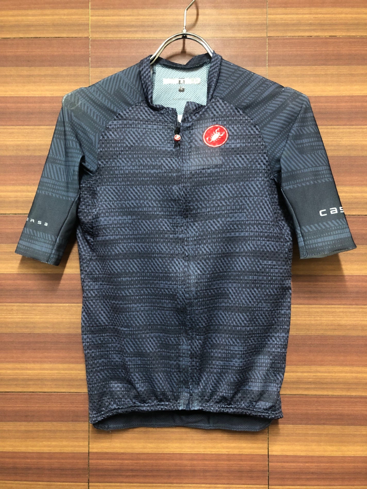 IH540 カステリ CASTELLI ロッソコルサ ROSSO CORSA 半袖 サイクルジャージ グレー S