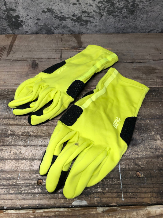 IW759 ラファ Rapha PRO TEAM GLOVES 長指 グローブ 黄 M 汚れ