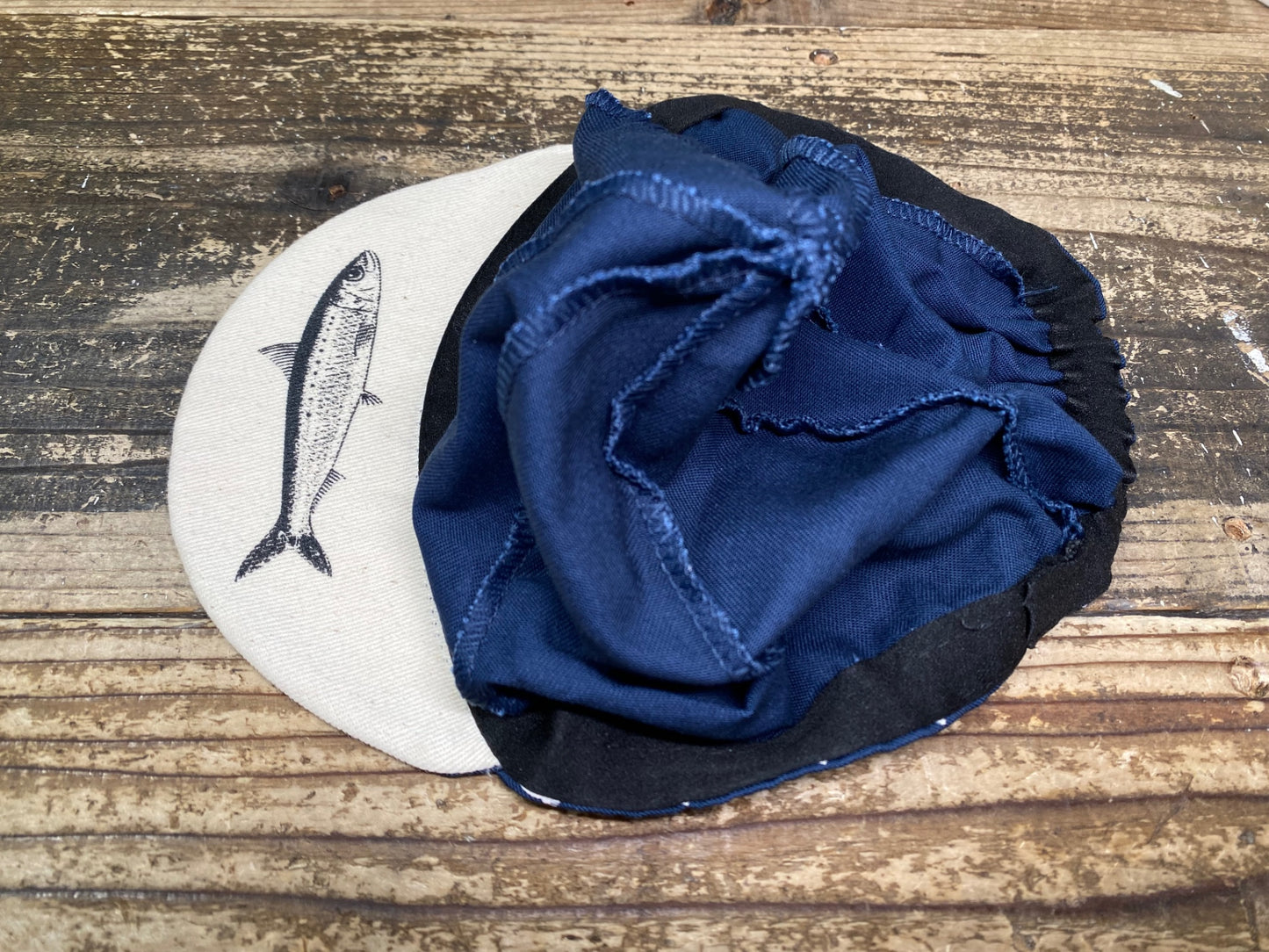 JC069 カフェドシクリステ Cafe du Cycliste サイクルキャップ 紺 白 ワンサイズ