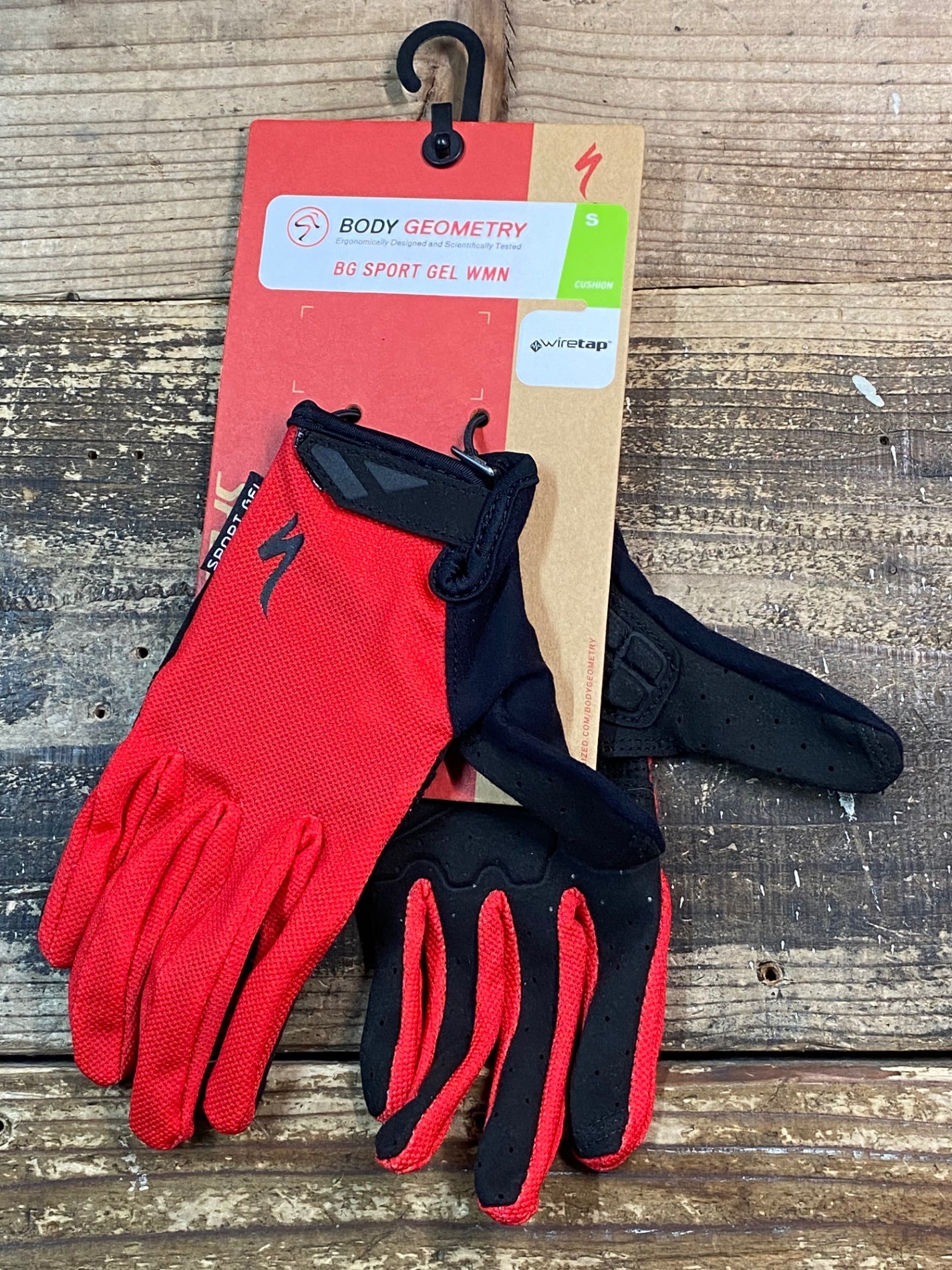 HI271 スペシャライズド SPECIALIZED BG SPORT GEL WMN 長指 サイクル グローブ 赤 S