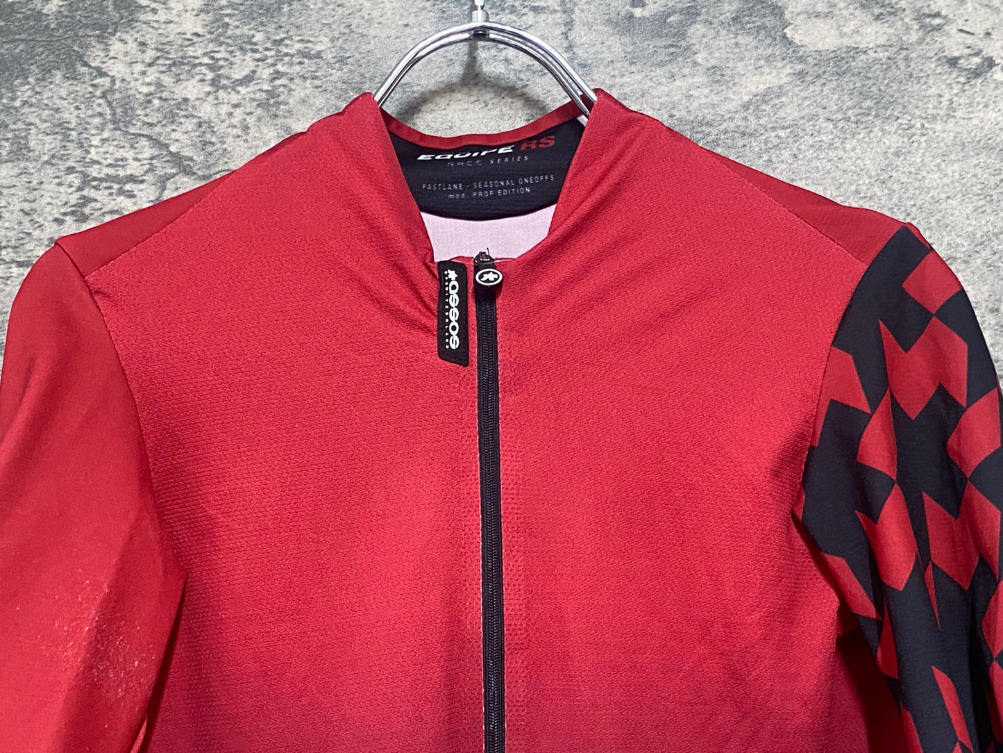 JB904 アソス ASSOS EQUIPE RS AEROJERSEY RACE SERIES CLIMA CODE 1/3 半袖 サイクルジャージ 赤 黒 M