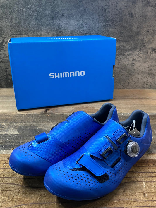 IP481 シマノ SHIMANO RC5 SH-RC500 ビンディングシューズ 青 EU40 SPD-SL ※新品未使用
