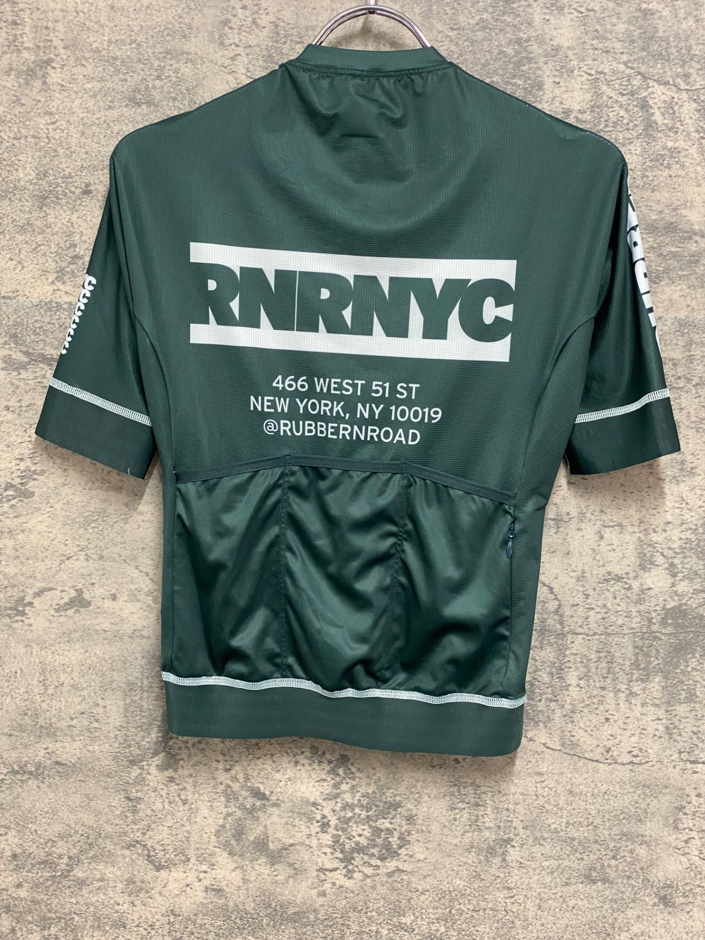 IZ238 ラバーアンドロード RUBBER N' ROAD RNRNYC 半袖 サイクルジャージ 深緑 XS