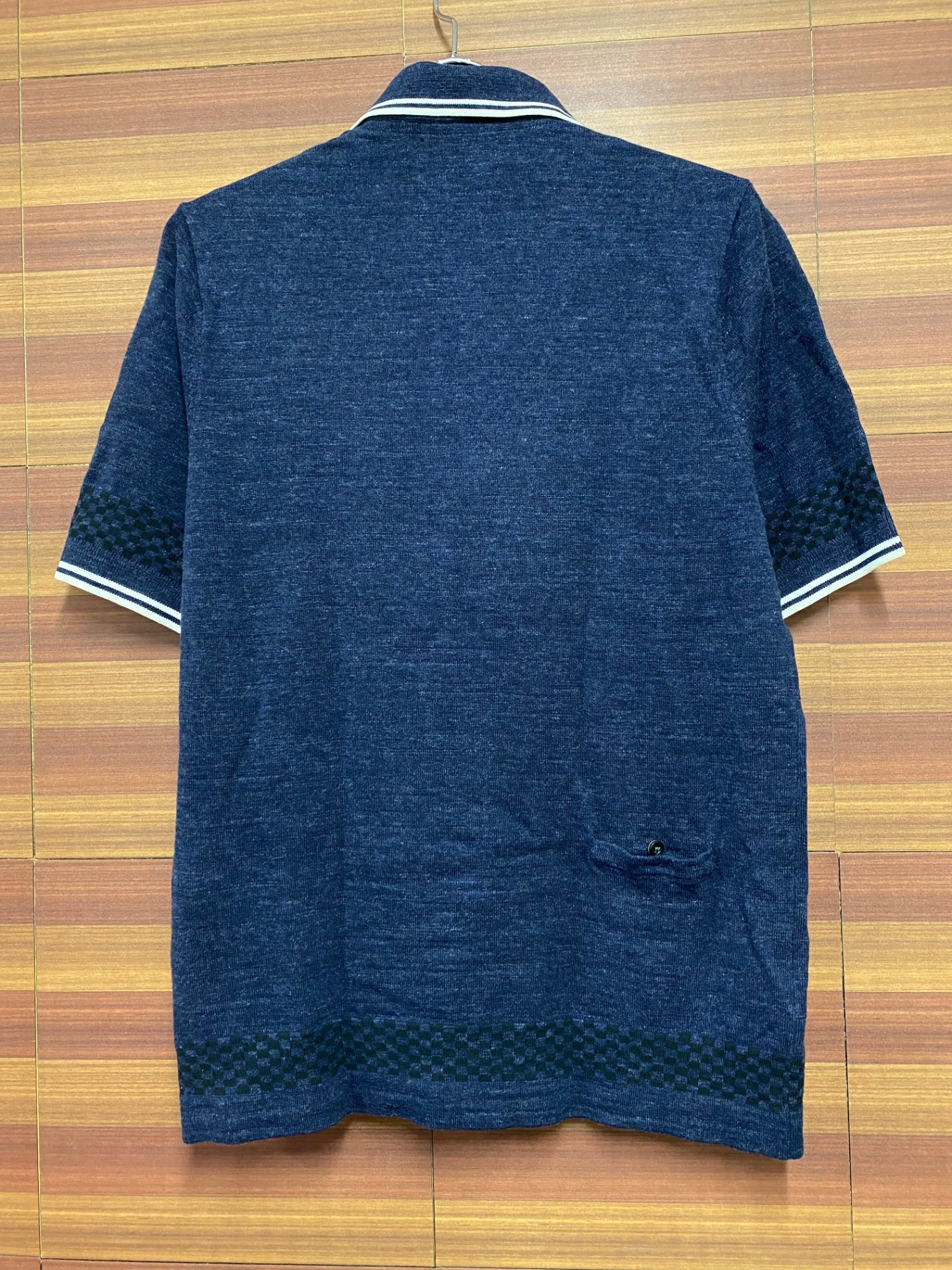 IA133 フレッドペリー FREDPERRY BRADLEY WIGGINS コラボ サイクリングポロシャツ 紺 M