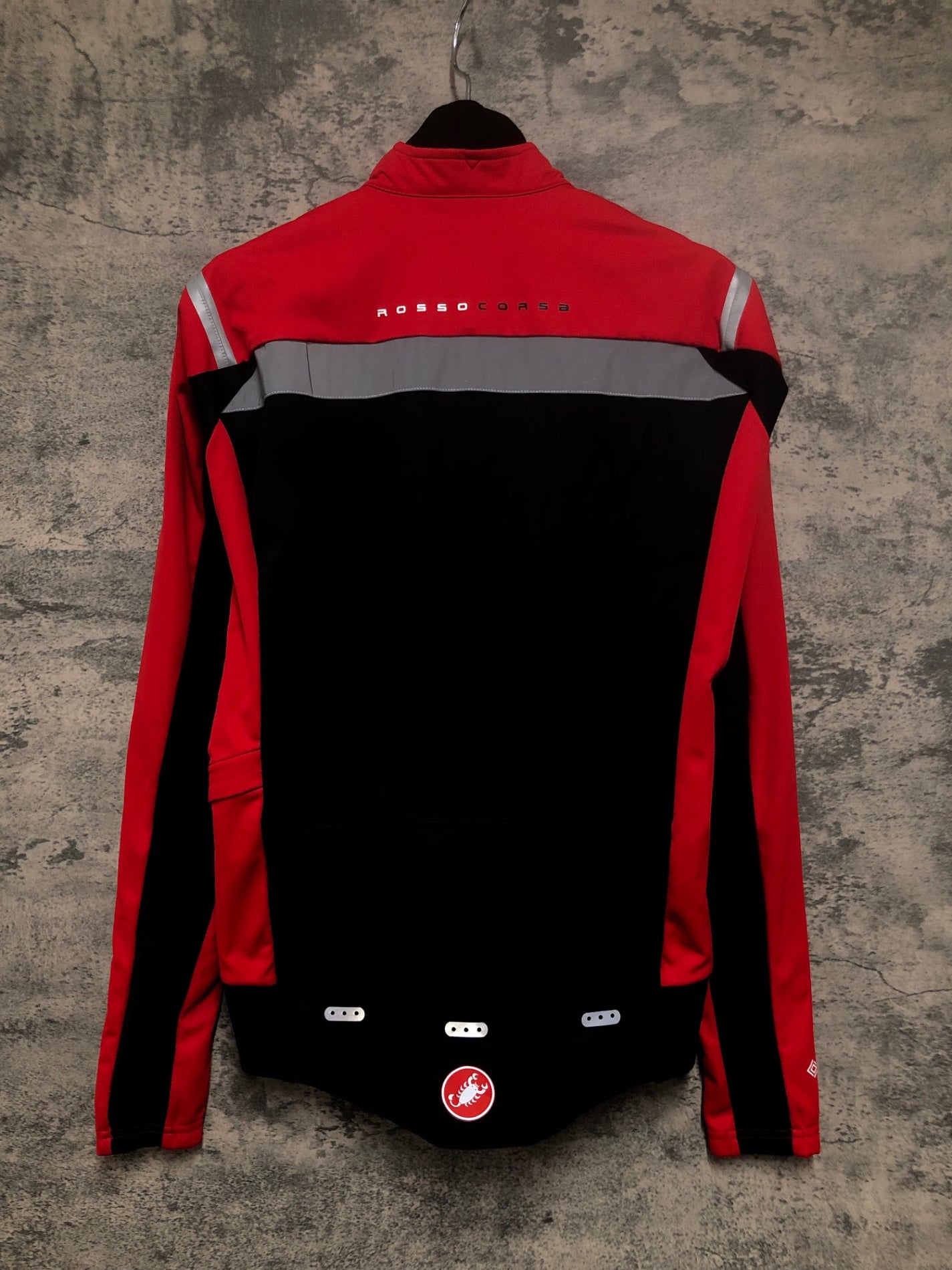 IW602 カステリ CASTELLI ROSSO CORSA 長袖 サイクルジャケット 黒 赤 S GORE-TEX INFINIUM