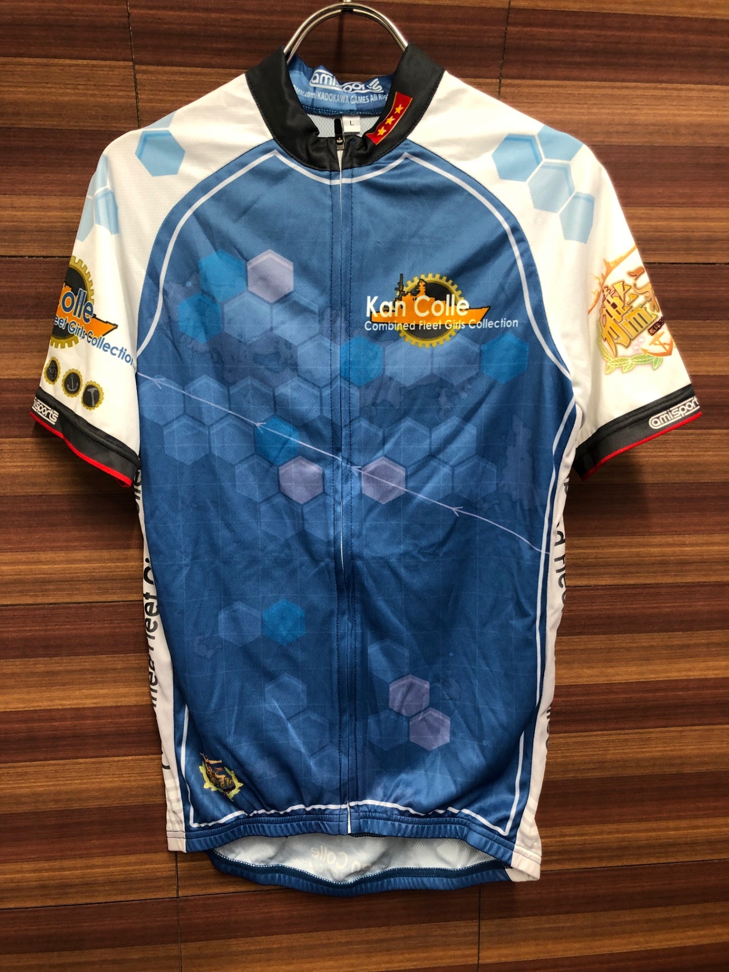IS985 アミスポーツ amisports 半袖 サイクルジャージ 水色 白 L 艦隊これくしょん 第六駆逐艦 暁・響・雷・電 痛ジャージ