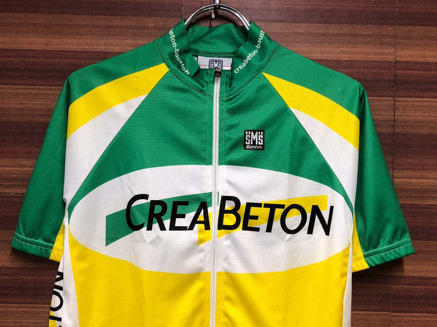 ID337 サンティーニ Santini 半袖サイクルジャージ 緑黄白 L Crea Beton