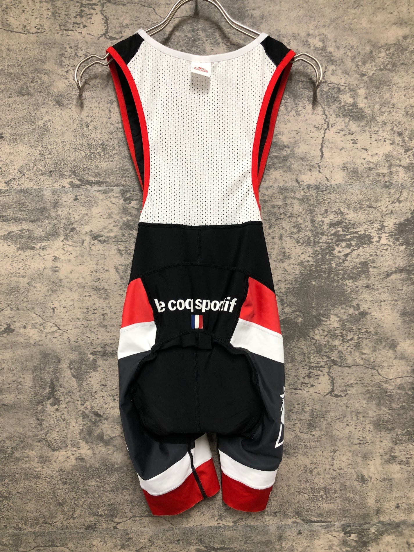 IY181 ルコックスポルティフ le coq sportif ビブショーツ 黒 赤 SS