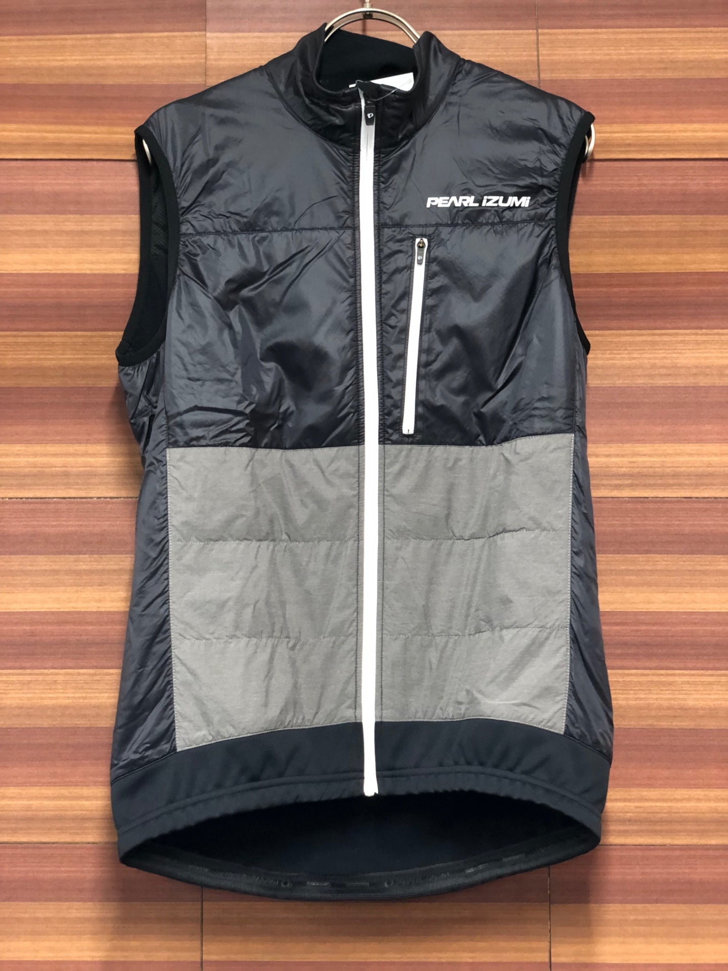 IT642 パールイズミ PEARL iZUMi ダウン ジレ サイクルベスト 黒 グレー M 裏起毛
