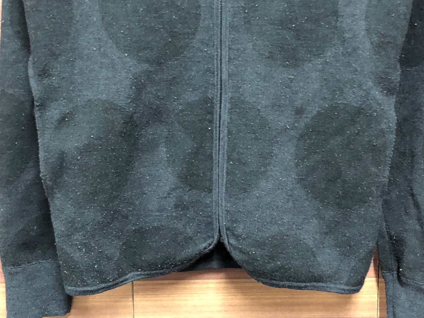 IQ872 ラファ Rapha DOUBLE KNIT ZIP THROUGH 長袖 ニット 黒 XS ※擦れ、毛玉