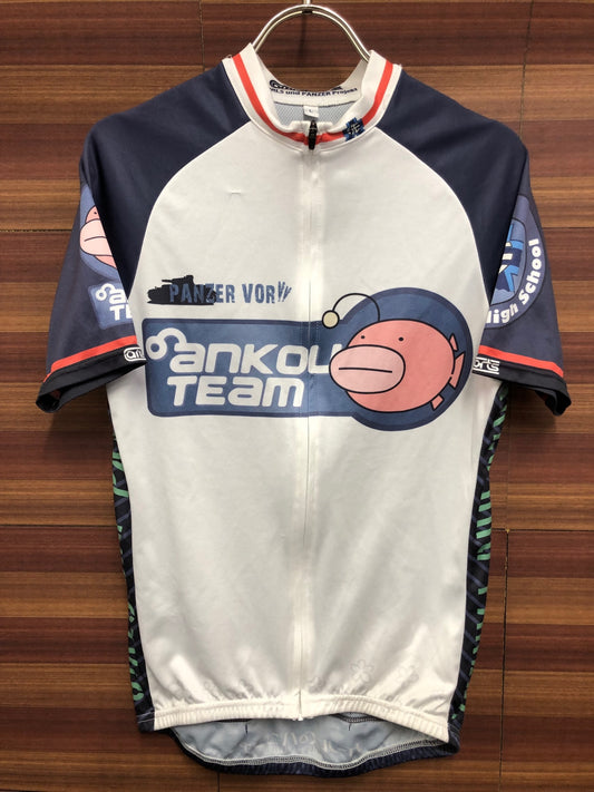 IS987 アミスポーツ amisports 半袖 サイクルジャージ 白 グレー L ガールズ＆パンツァー あんこうチーム 痛ジャージ