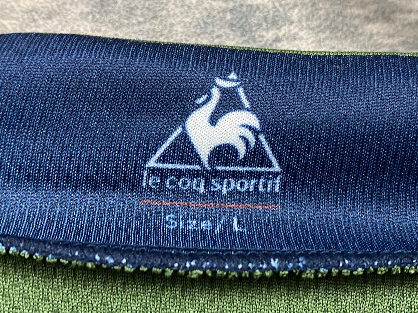 IY814 ルコックスポルティフ le coq sportif 半袖サイクルジャージ L 緑紺
