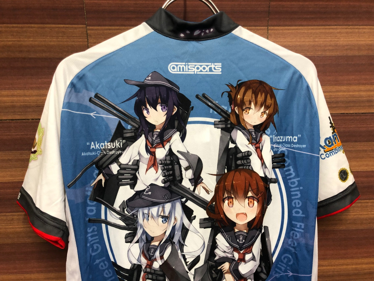 IS985 アミスポーツ amisports 半袖 サイクルジャージ 水色 白 L 艦隊これくしょん 第六駆逐艦 暁・響・雷・電 痛ジャージ