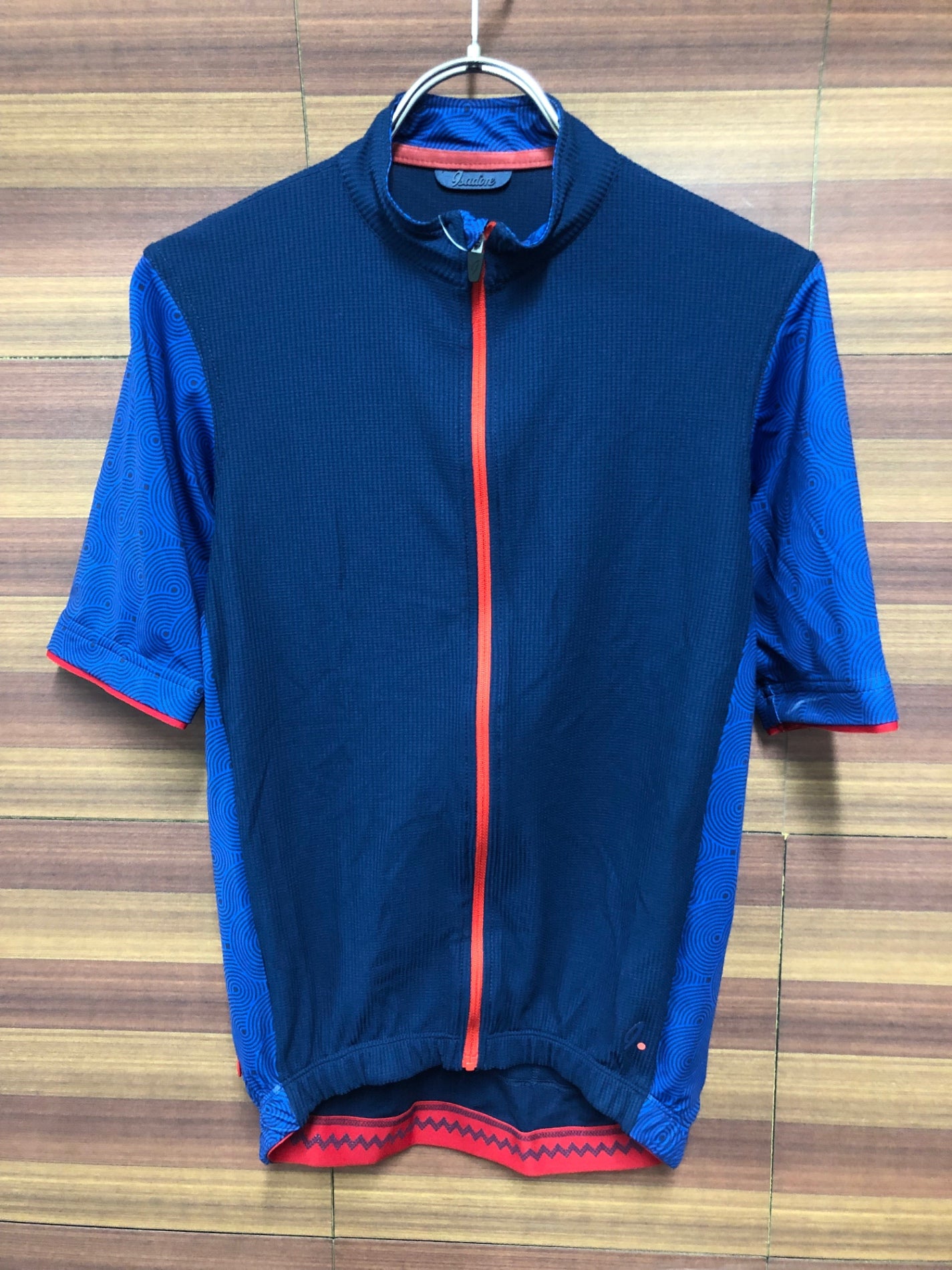 IQ739 イザドア Isadore 半袖 サイクルジャージ 紺 赤 XS
