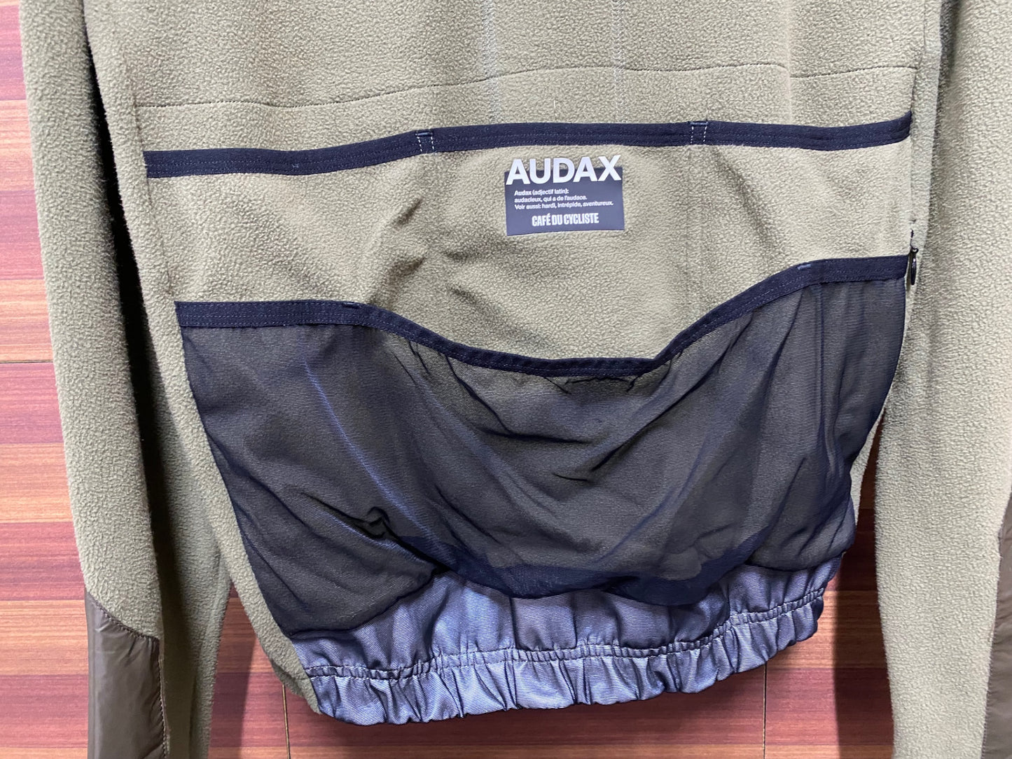 IU749 カフェドシクリステ Cafe du Cycliste AUDAX Ingrid 長袖 フード サイクルジャージ モスグリーン XL