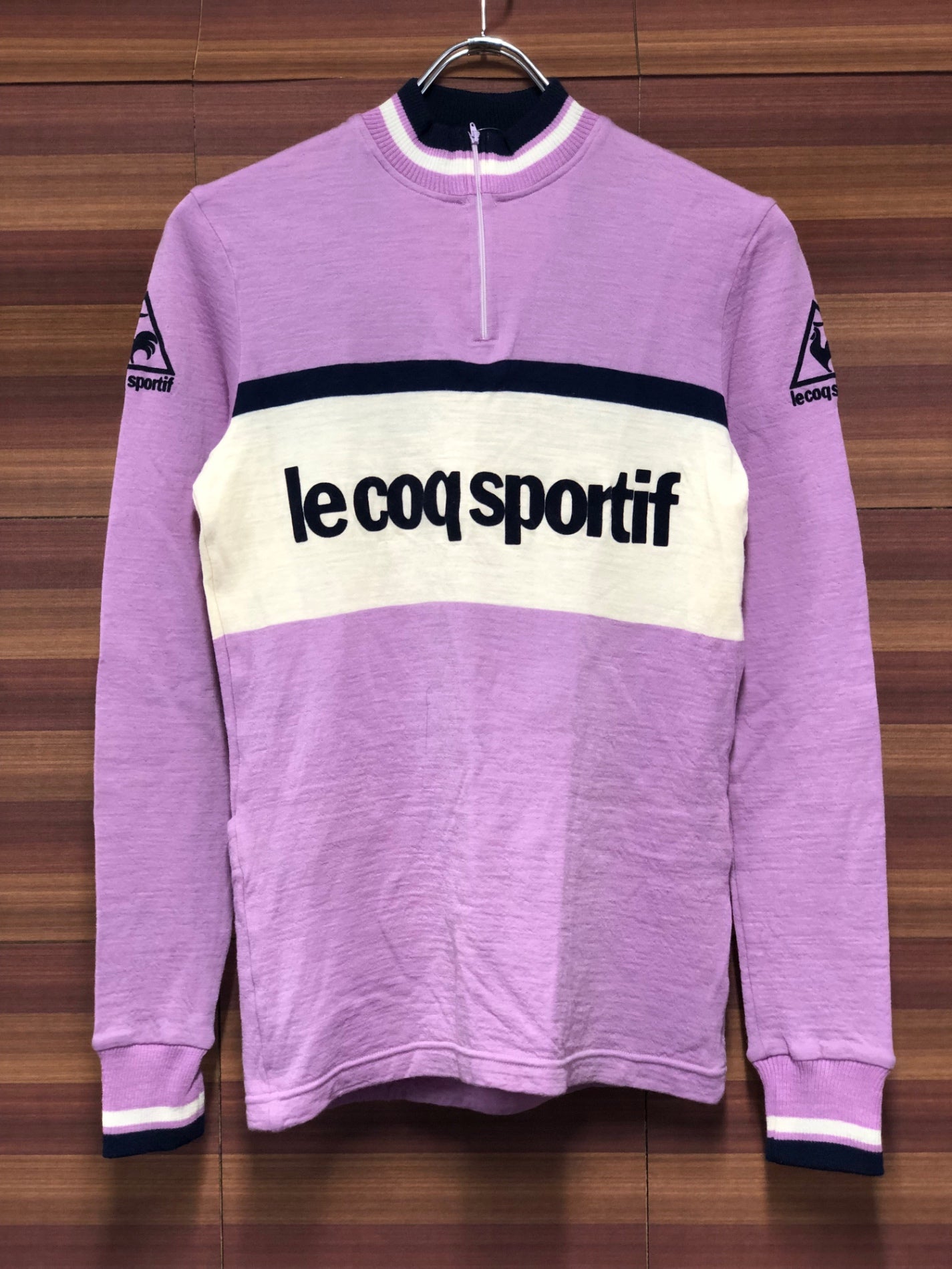IT707 ルコックスポルティフ le coq sportif 長袖サイクルジャージ 紫 90-4