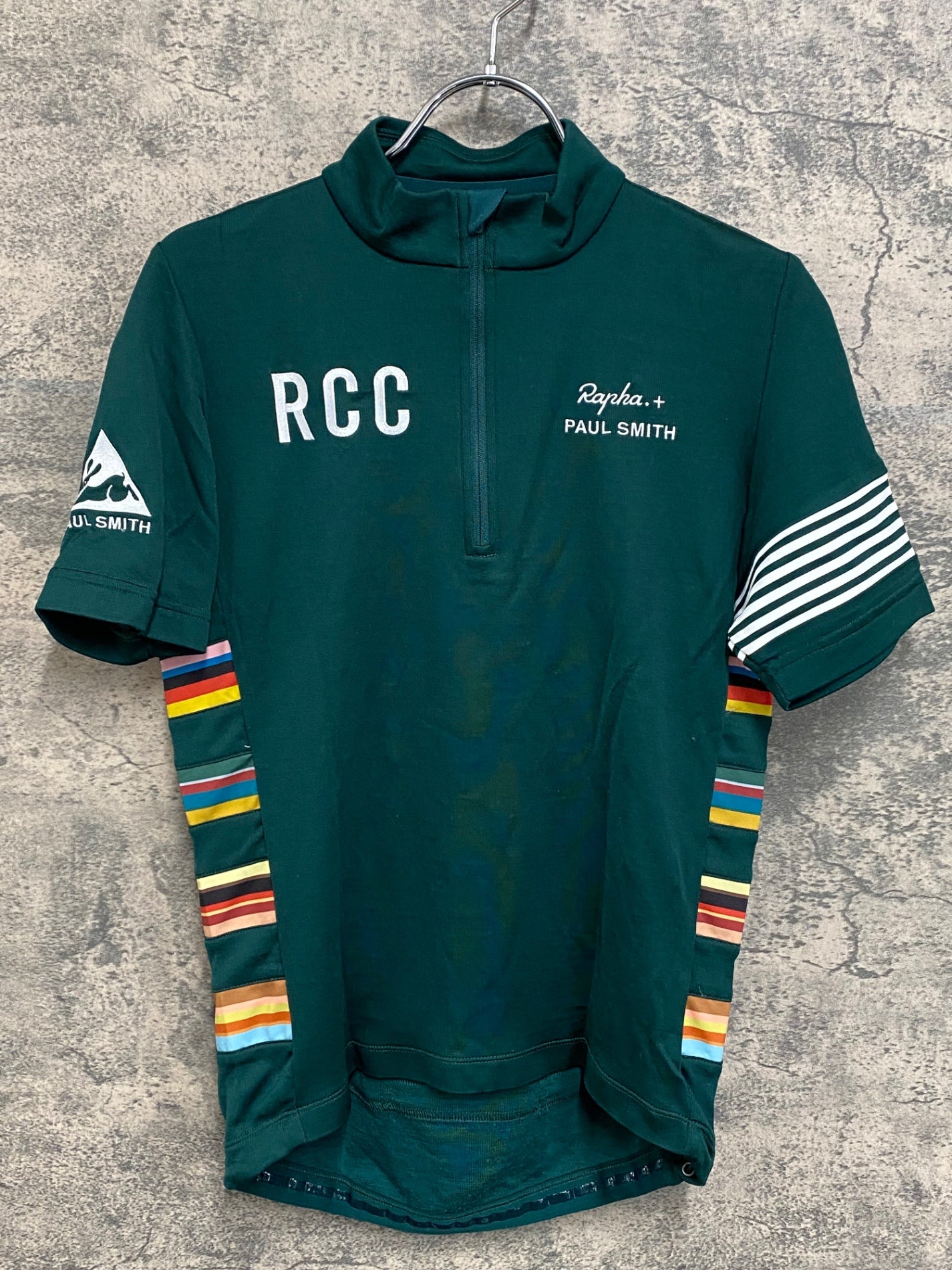 IY134 ラファ Rapha RCC Paul Smith 半袖 サイクルジャージ S グリーン