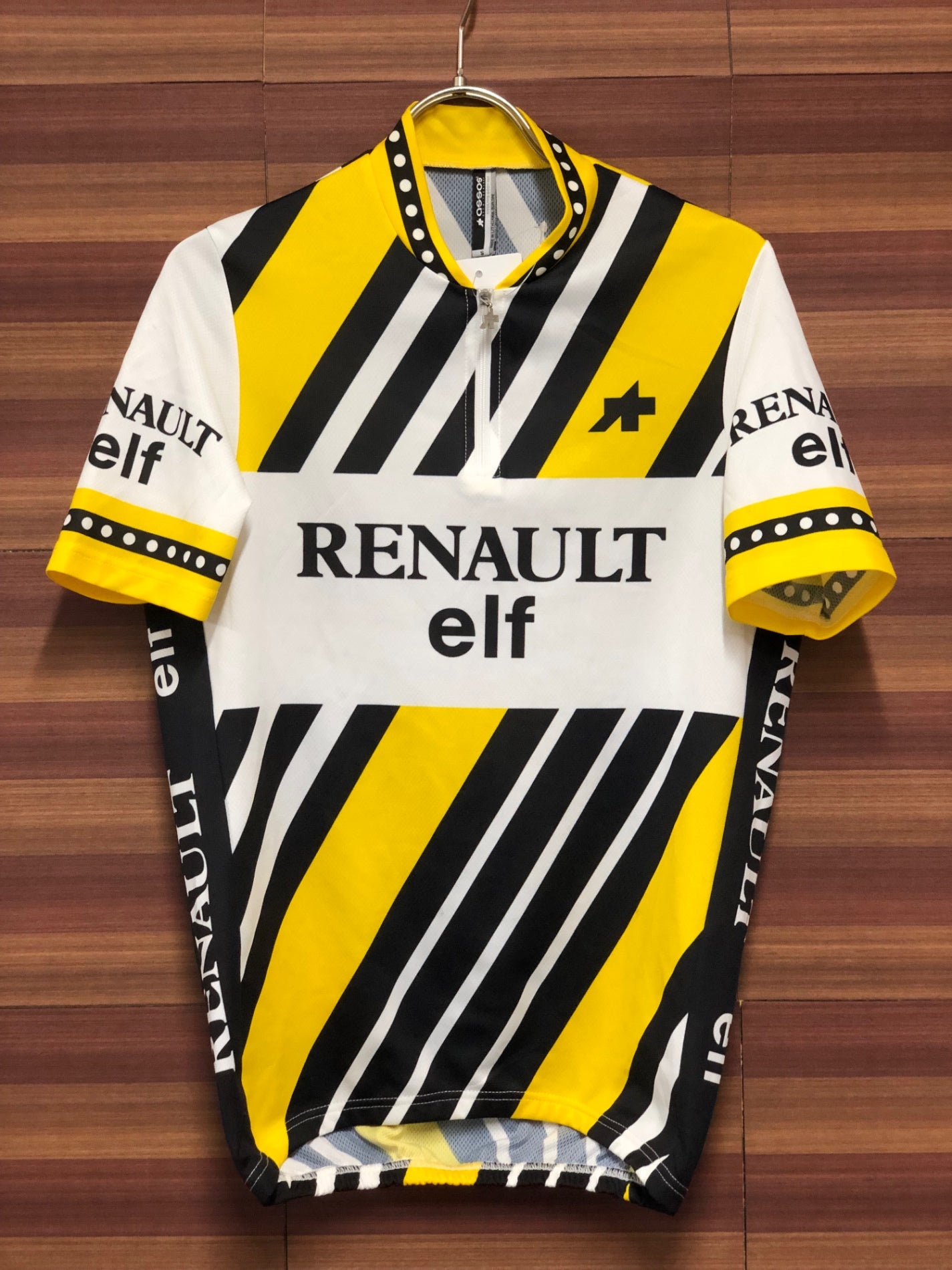 IO173 アソス assos Renault Elf 1/4 Zip Short Sleeve Cycling Jersey Bike Limited Edition 半袖 サイクルジャージ 白 黄 黒 S ハーフジップ