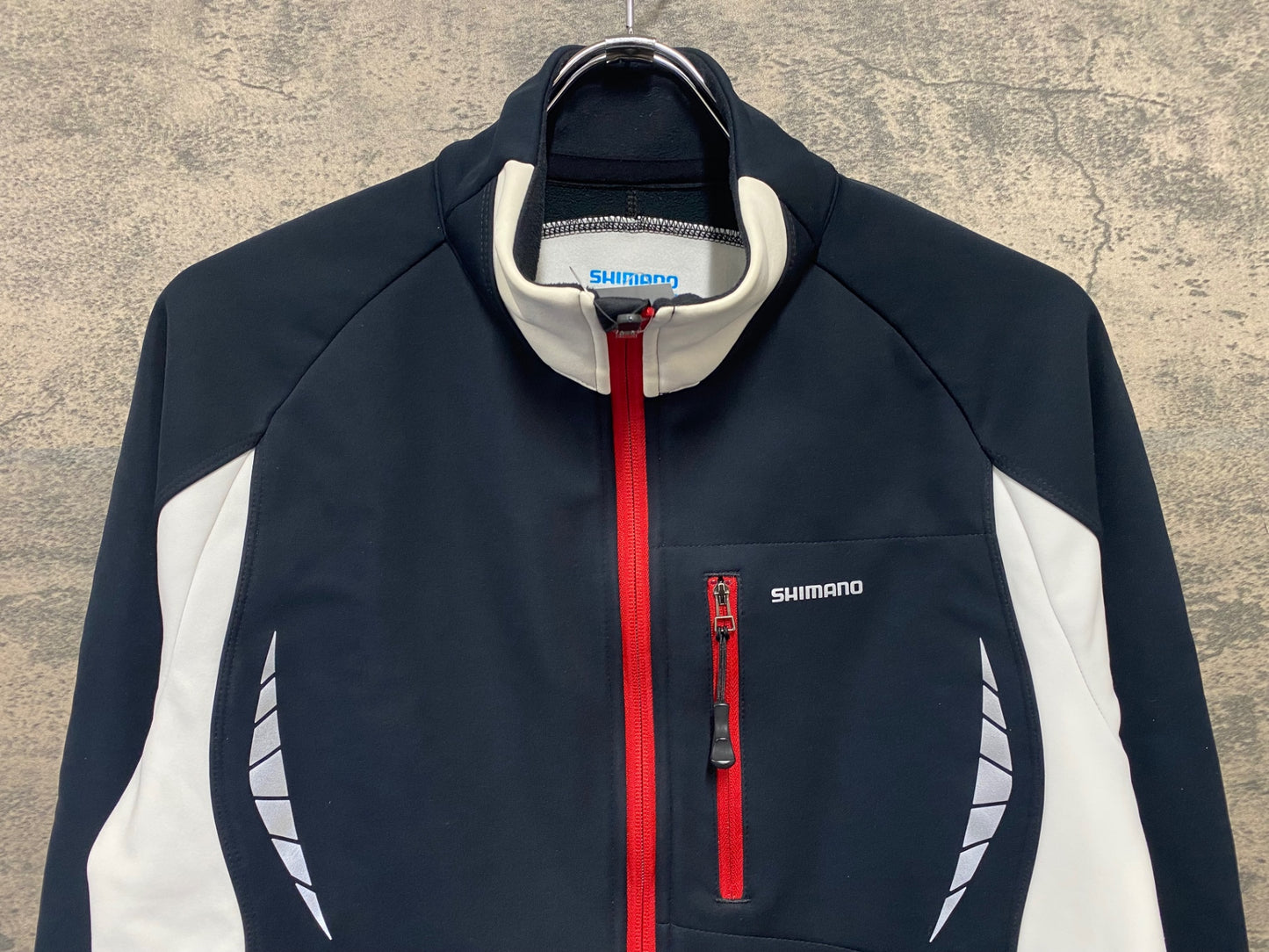 IZ313 シマノ SHIMANO 長袖 サイクルジャケット 黒 M 裏起毛 防風