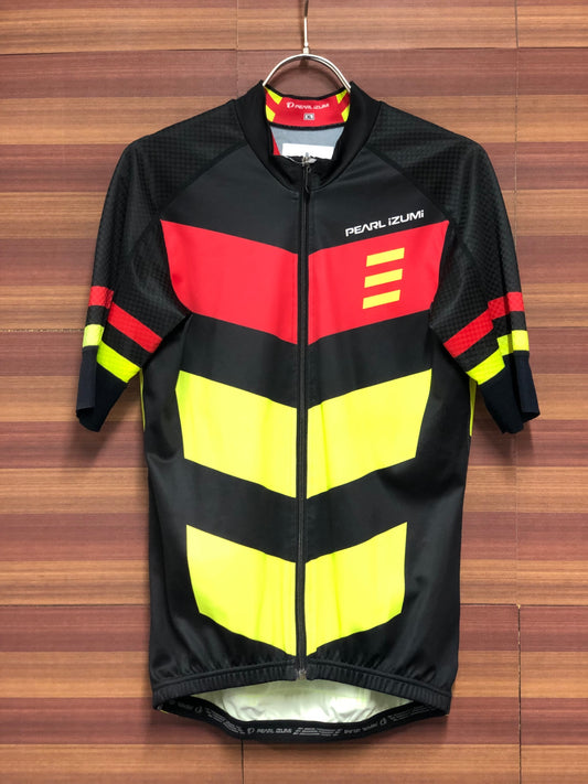 IN098 パールイズミ PEARL iZUMi 半袖 サイクルジャージ XL 黒赤黄 生地傷み