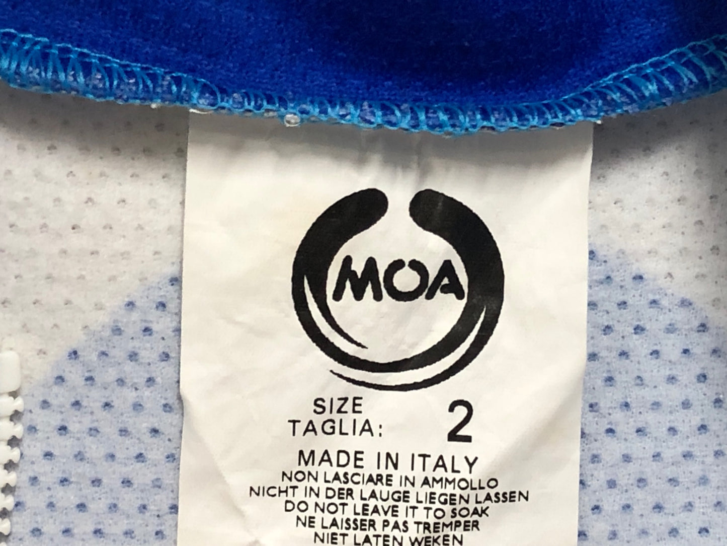 IO736 モア MOA 長袖 サイクルジャージ 白 青 2 裏起毛 FDJ ※染み