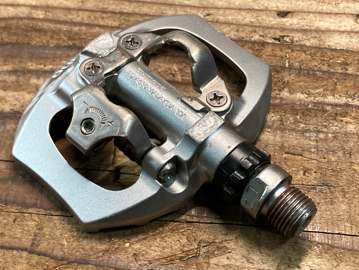 IQ455 シマノ SHIMANO PD-A530 ビンディングペダル SPD 片面フラット シルバー