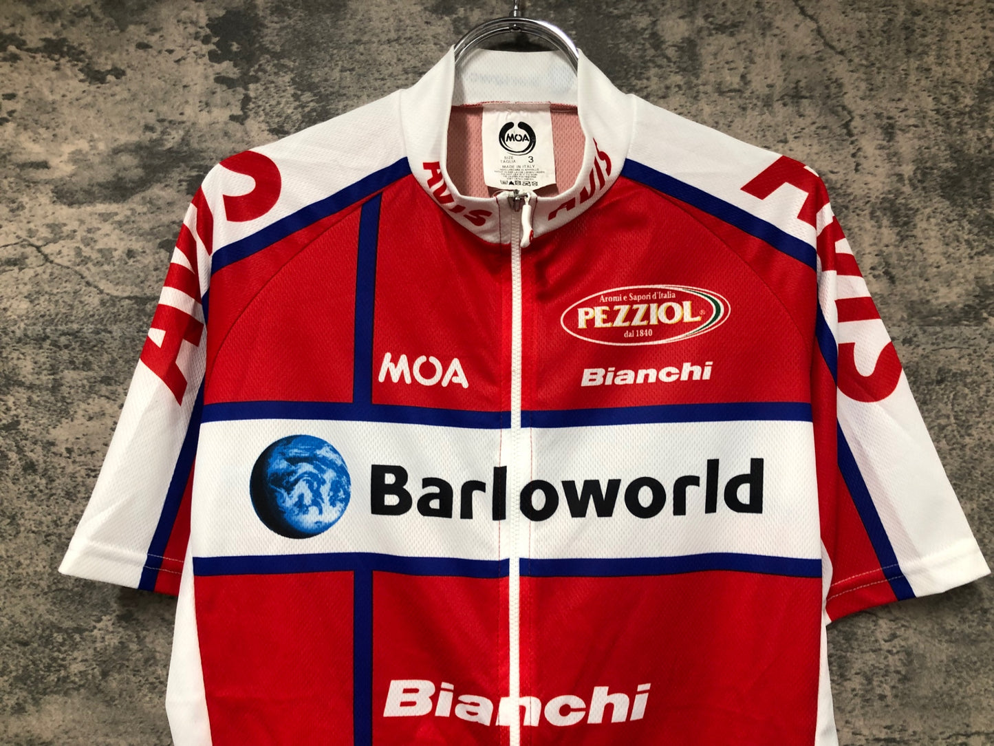 IW330 モア MOA 半袖 サイクルジャージ ビアンキ サイズ3 赤白