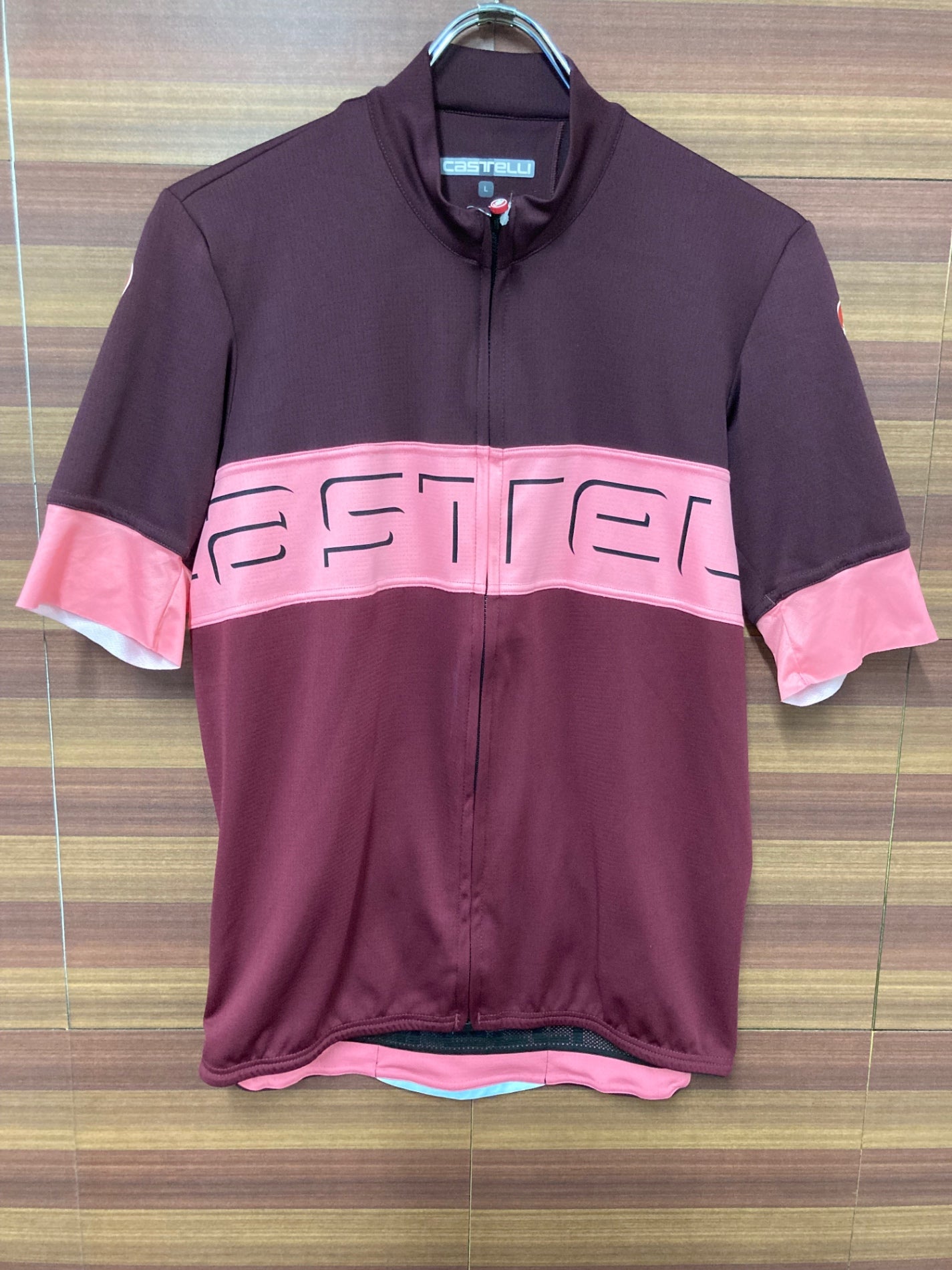 IM288 カステリ CASTELLI 半袖 サイクルジャージ バーガンディ ピンク L