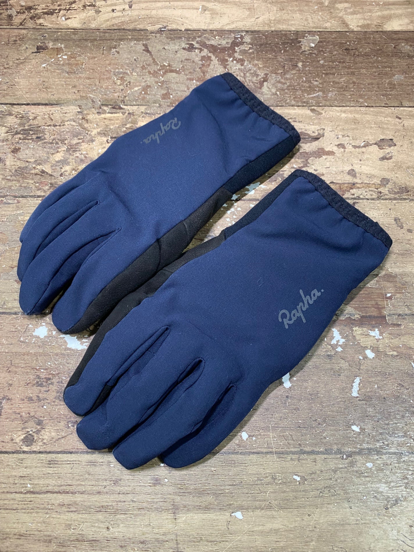 IM457 ラファ Rapha WINTER GLOVES 長指 ウィンターグローブ 紺 S スレ