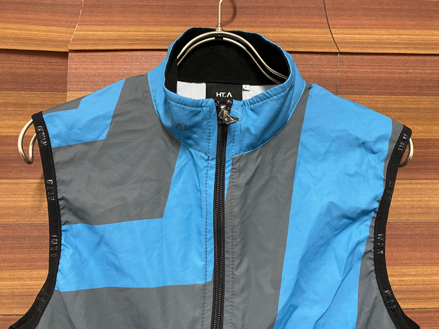 IU253 プライマル PRIMAL ジレ サイクルベスト 青 グレー S ダブルジップ