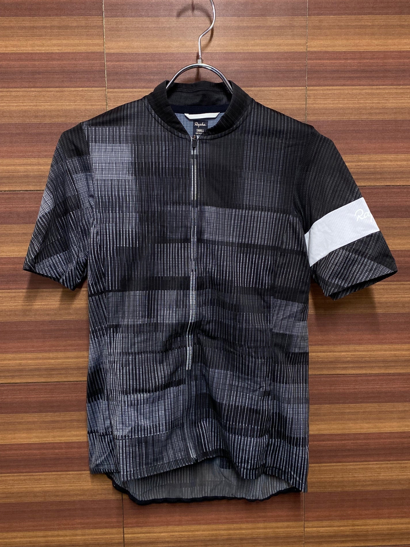 IT316 ラファ Rapha WOMEN'S FLYWEIGHT JERSEY - PRINTS 半袖 サイクルジャージ 黒 グレー S